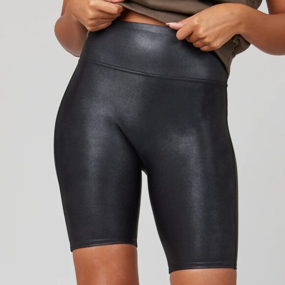 SPANX Pants - Faux leather shorts, L, Black